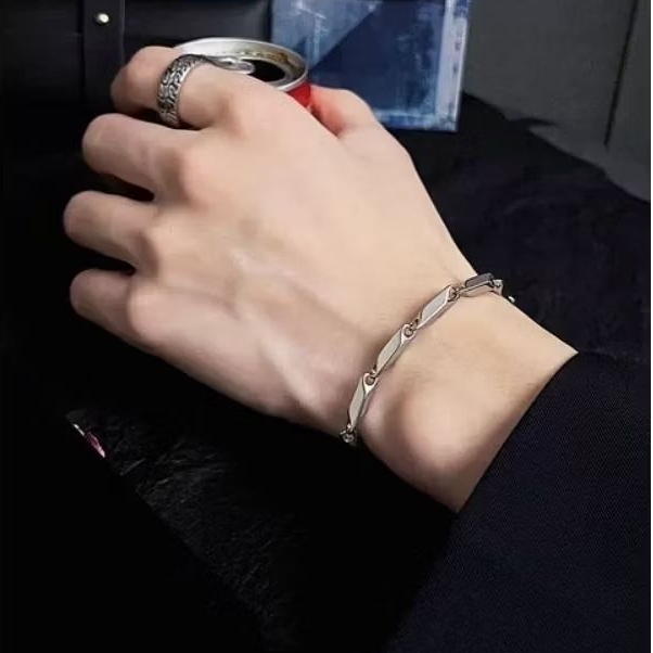 GELANG TITANIUM RANTAI PADI ANTI KARAT 100%