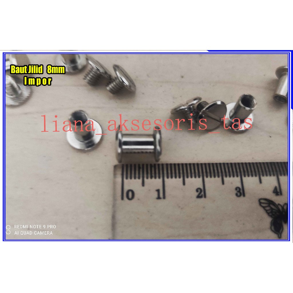 Baut Jilid Buku 8mm - Baut Jilid Agenda 8mm Mur Minus - POPULER