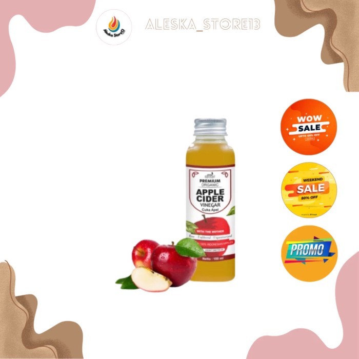 

Cuka Apel Premium Apple Cider Vinegar Organic With Mother 100 ml - By Aleska store