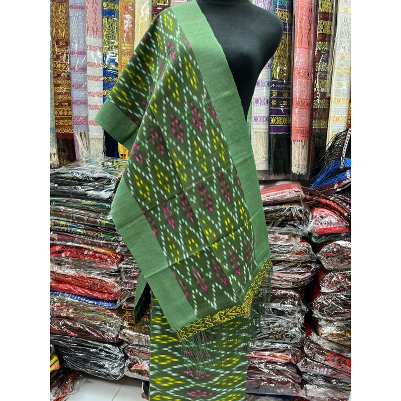 SONGKET TARUTUNG MOTIF MAULANA ASLI TENUN TANGAN WARNA SAGE