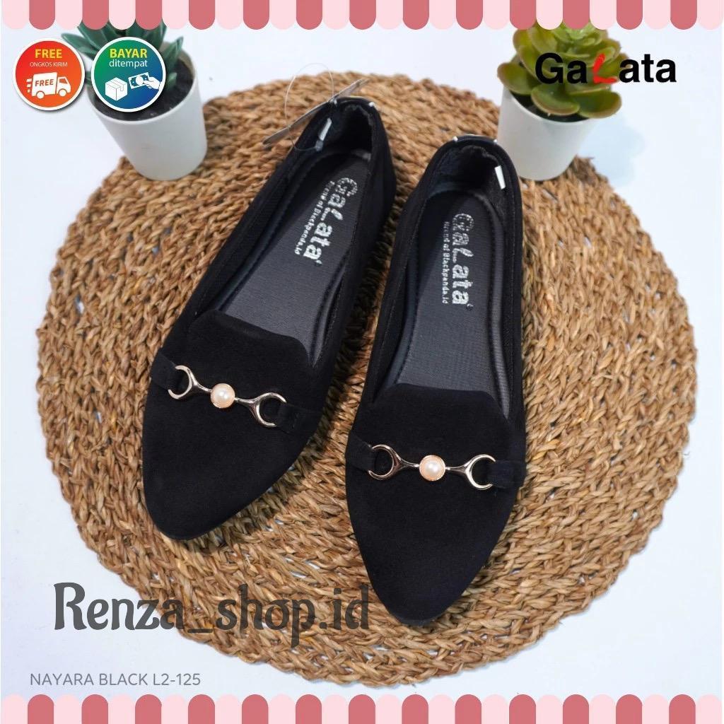 Sepatu Black Panda / Sepatu Wanita / Flatshoes Wanita / Black Panda Nayara