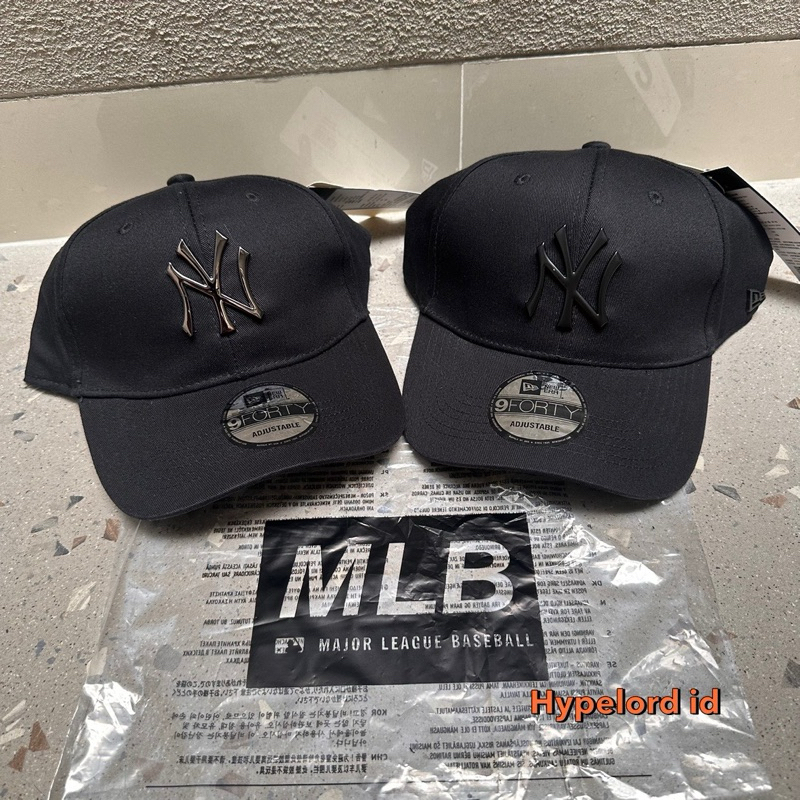 Topi Ny Cap baseball korea Newyork Black / Hitam Logo Metal