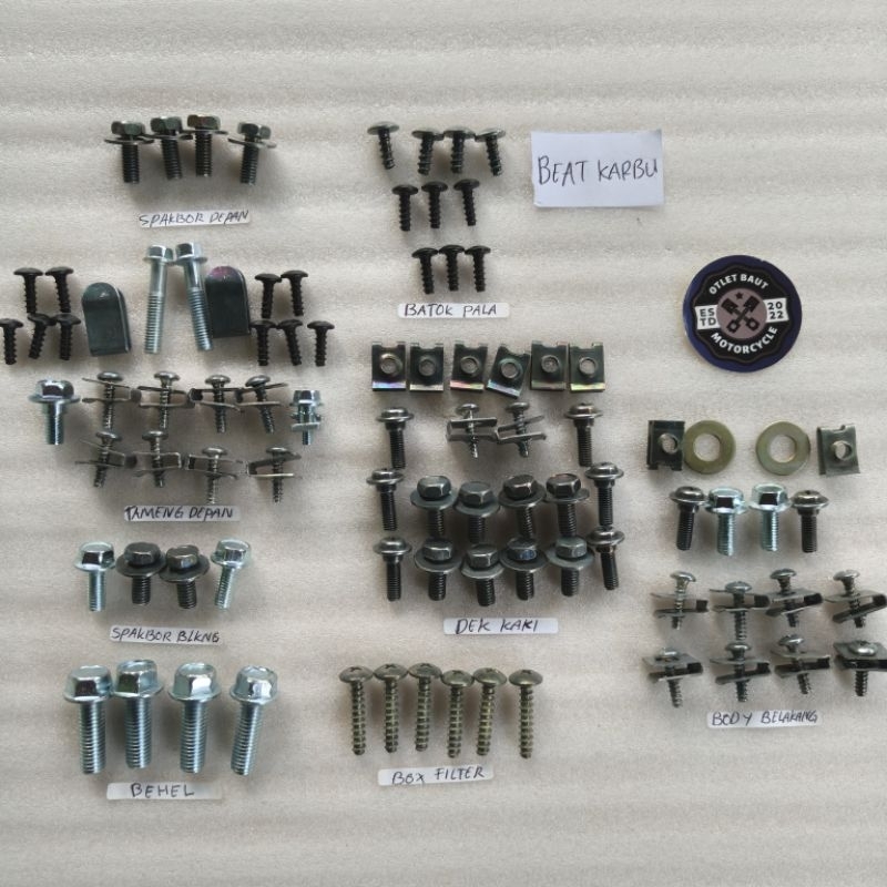 Baut Beat Karbu Fullset Baut Motor Beat Karbu Beat Lama Baut Motor Lengkap