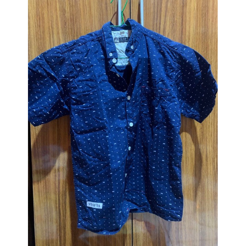 kemeja anak cowo biru dongker