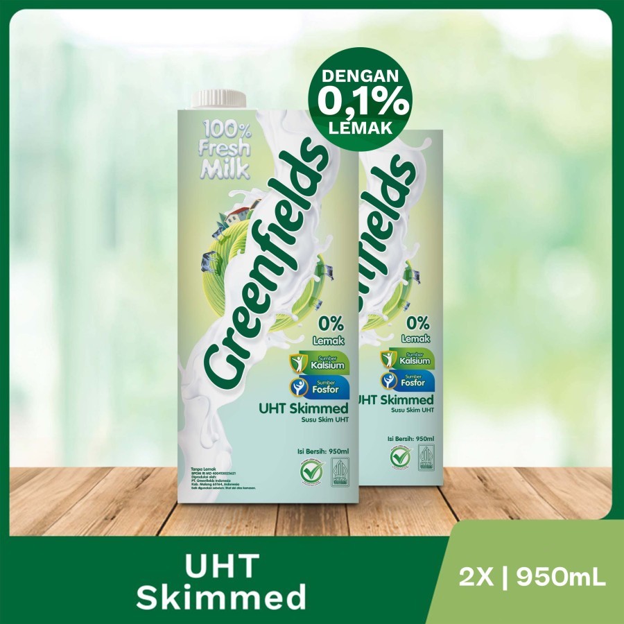 

[Twinpack] Susu Greenfields UHT Skimmed 950 mL x 2 pcs