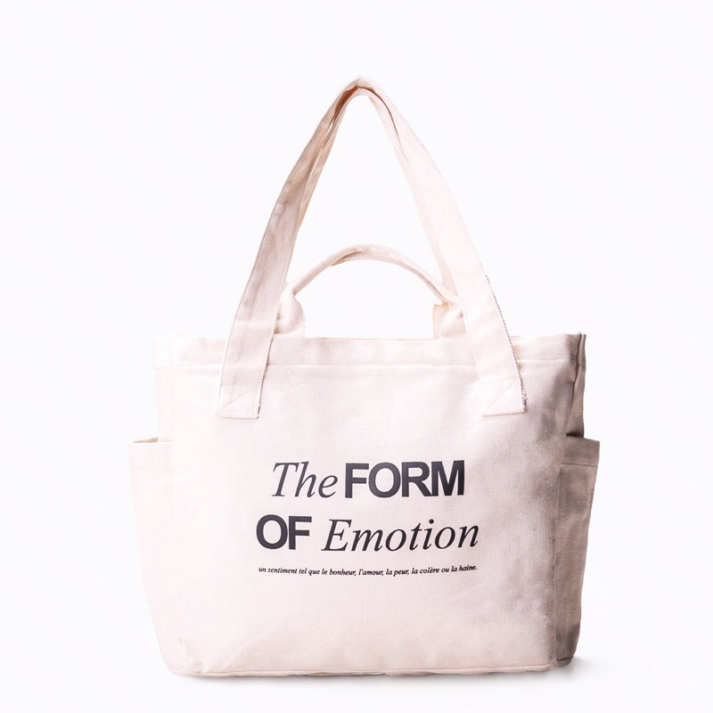 Totebag Kamensens - The Form of Emotion White - Tas Laptop / Tas Kuliah / Tas Kerja / Tote Bag Retsl