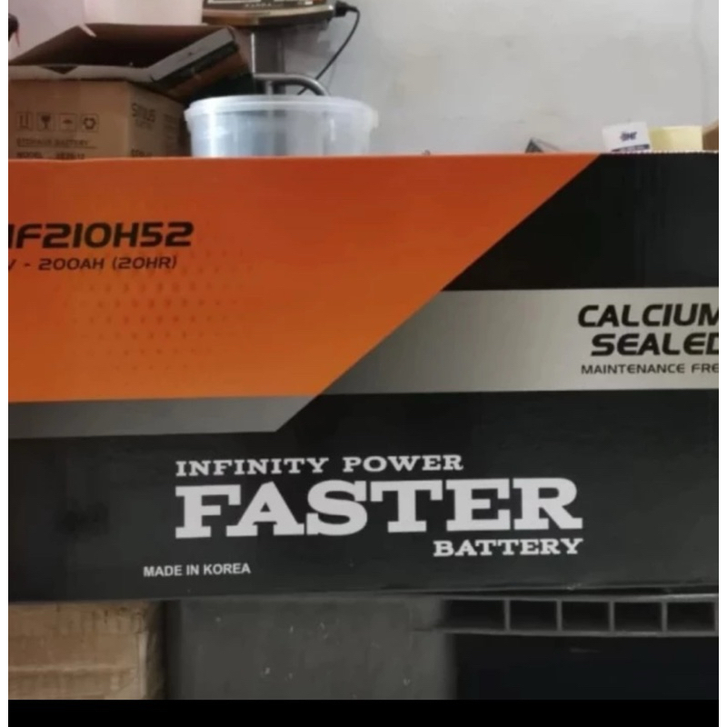 Aki Kering Faster MF 210H52 N200 12V 200Ah Genset Kapal Truck