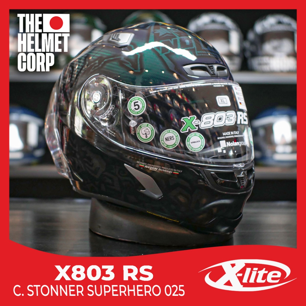 HELM XLITE X803RS STONNER SUPERHERO 025 FULL FACE HELMET X803 RS