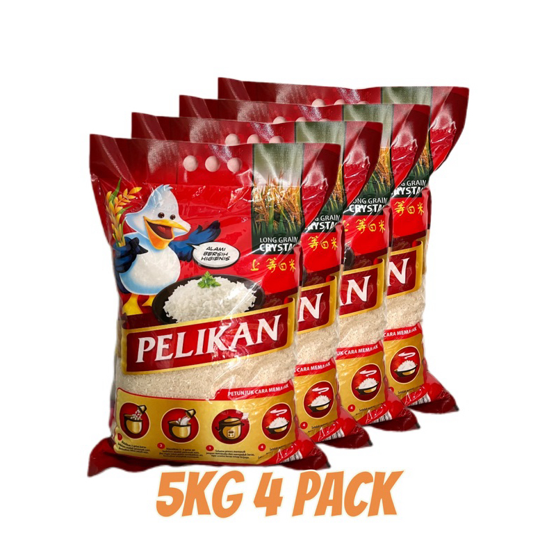 

Beras Pelikan 5kg (4x) paket hemat