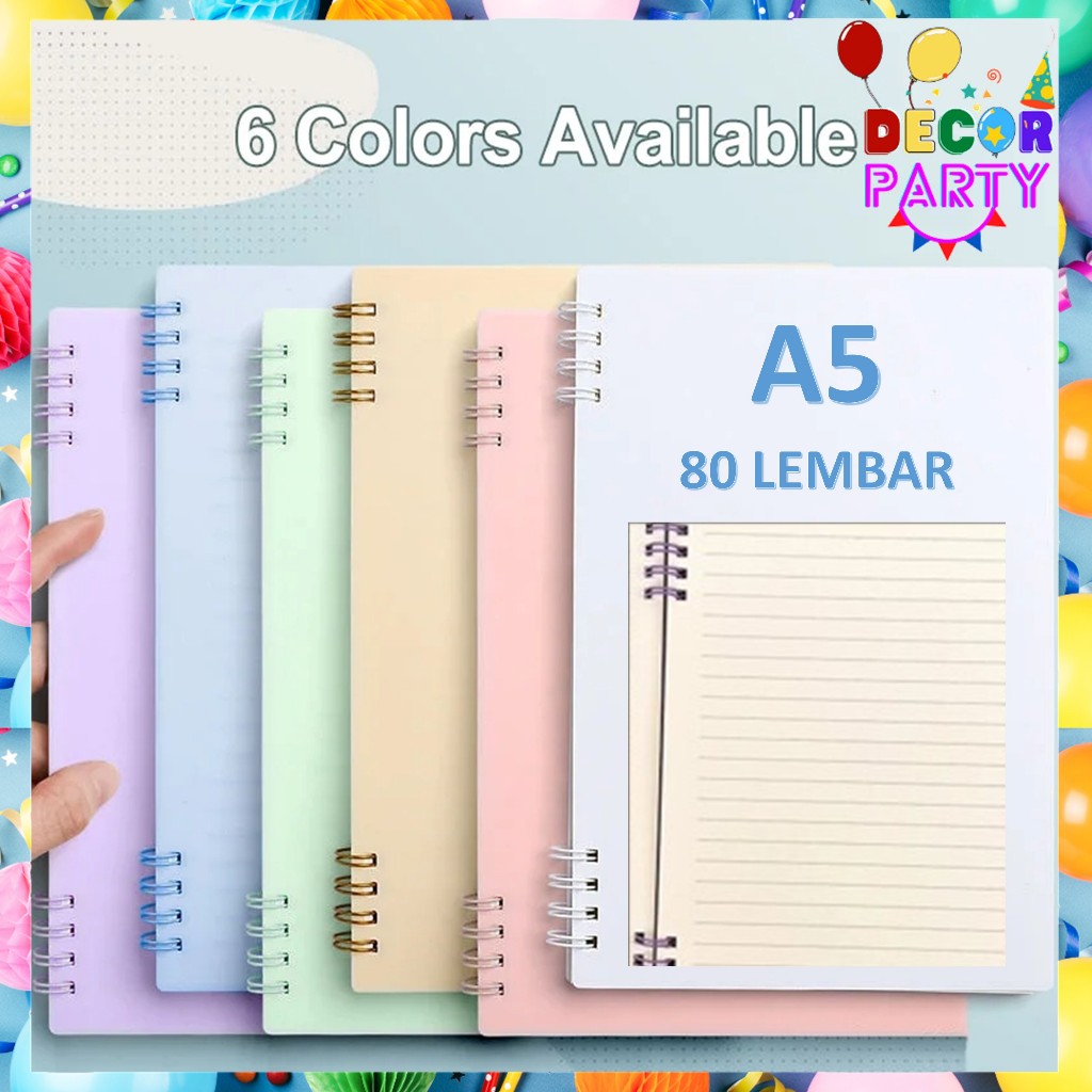 

DP Notebook A5 Cover Pastel Buku Diary Aesthetic Sketch Buku Catatan 80 Lembar Book 8 Lubang Binder Buku Tulis Sekolah Kantor Notebook Jurnal Spiral Cover Pastel