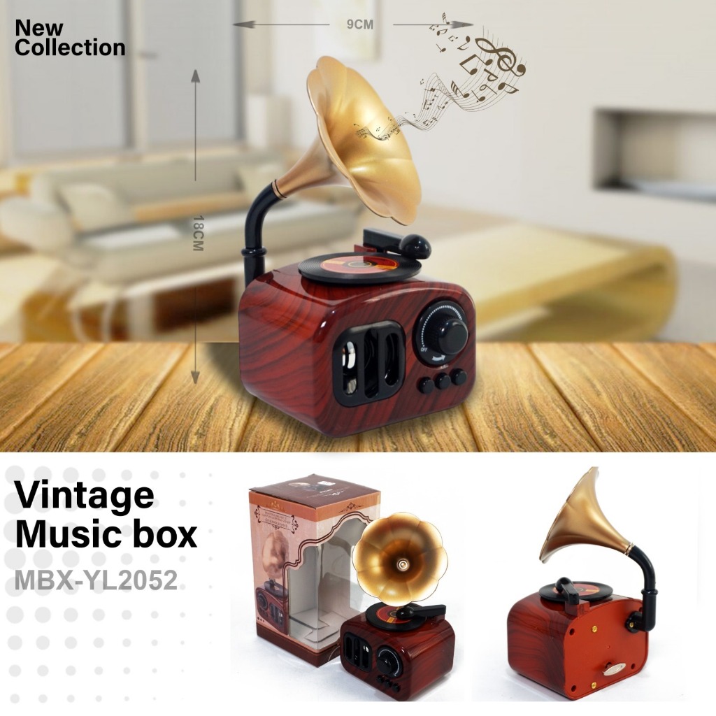 Kotak Musik / Musik Box Vintage/ Musik Box Retro Phonograph