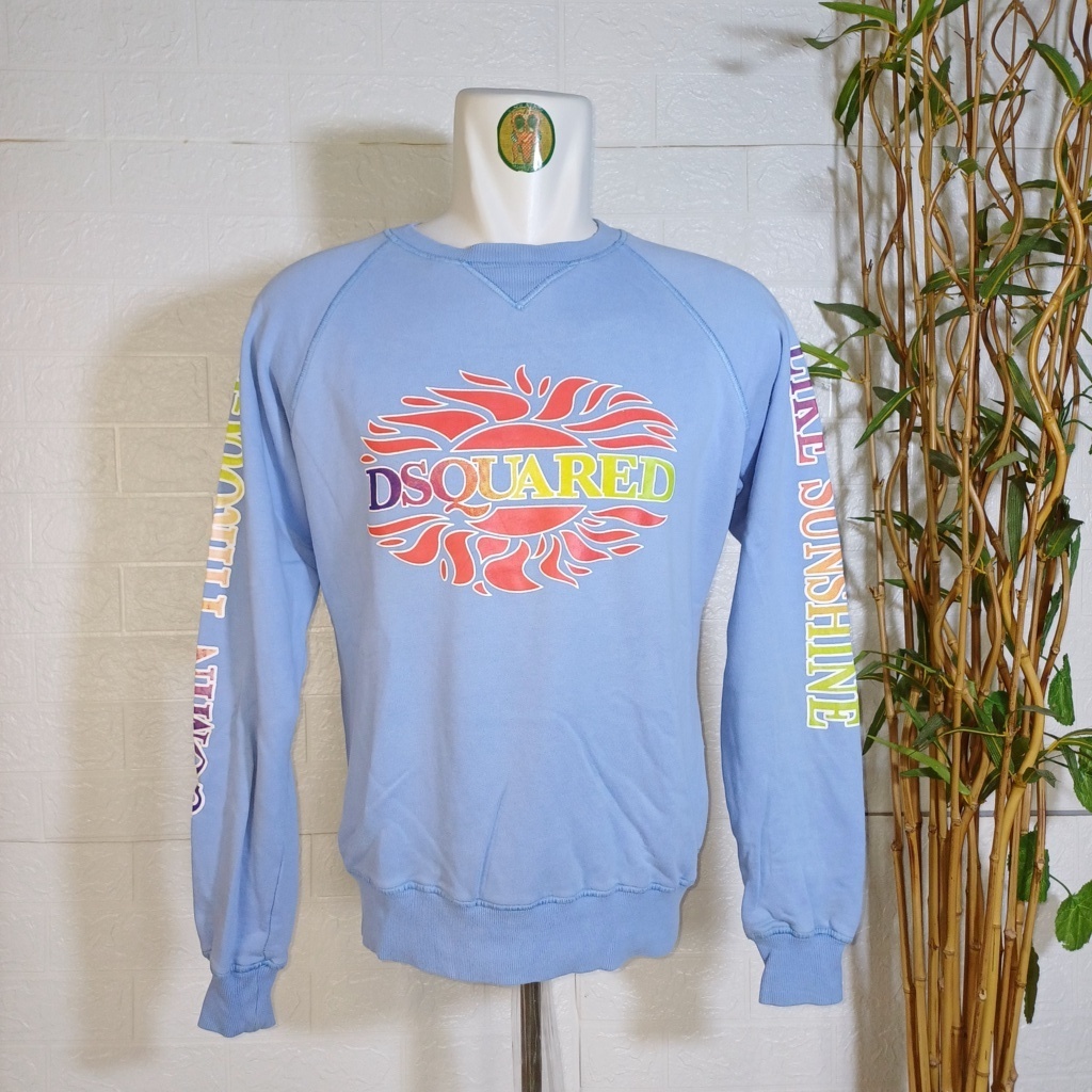CREWNECK DSQUARED LIKE SUNSHINE, SIZE M (SECOND BRANDED) BIRU, PT01