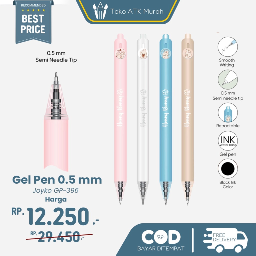 

Gel Pen Pulpen Pena Joyko GP-396 Hunny Bunny Gel 0.5 mm