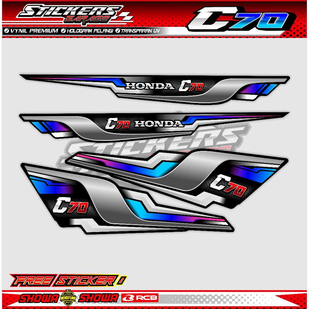 STRIPING VARIASI HONDA C70 / STICKER LIST VARIASI MOTOR HONDA C70