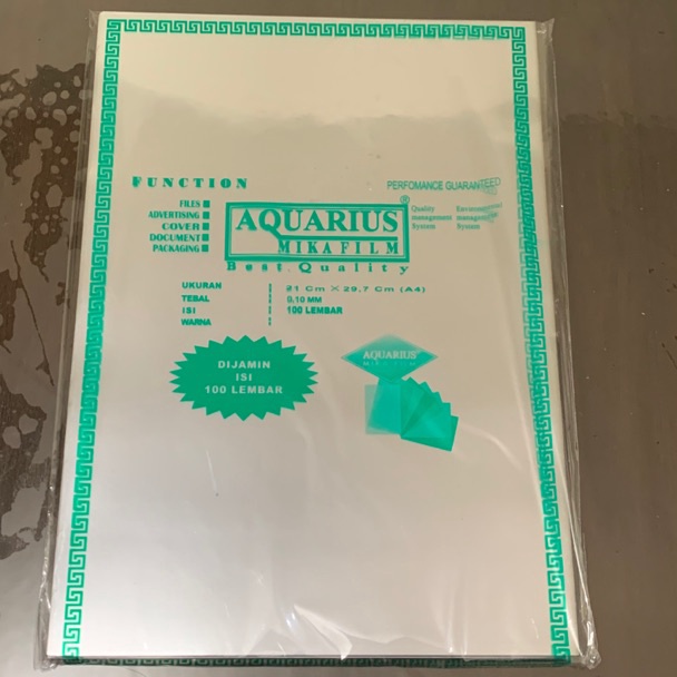 

KODE PRODUK SACBK9557 Plastik Mika Jilid Aquarius tebal 1 mm A4