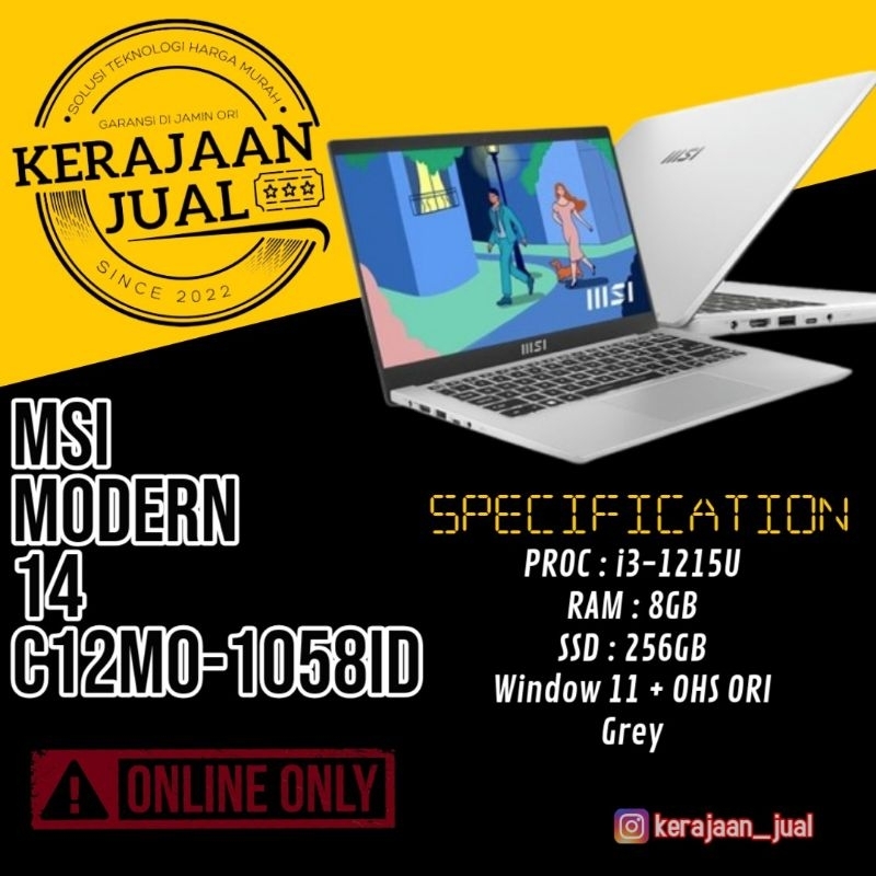 LAPTOP MSI MODERN 14 C12MO-1058ID