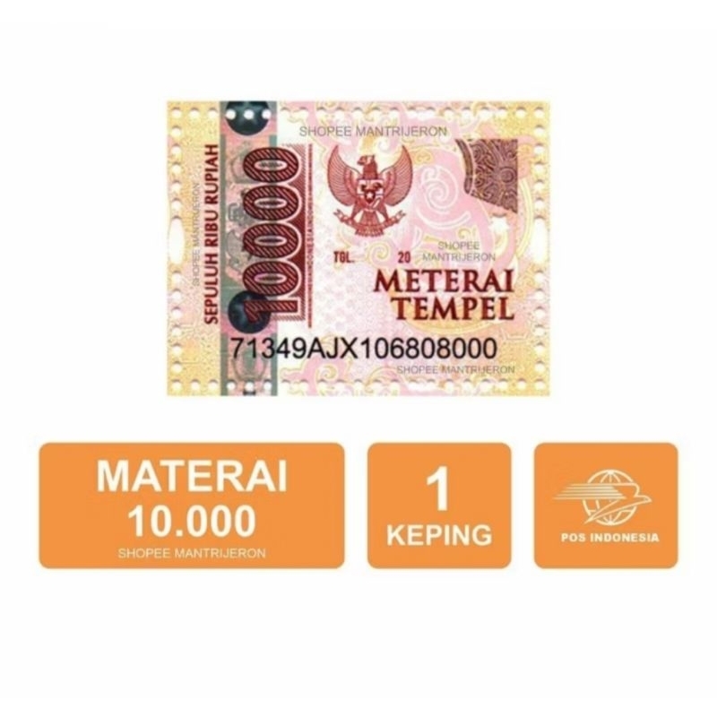 

Materai 10.000 Asli