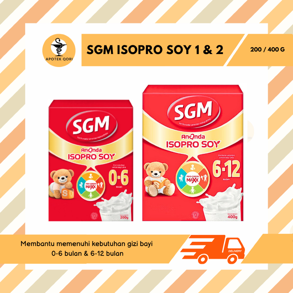 SGM ANANDA ISOPRO SOYA 0-6 BULAN 200 G/SUSU SOYA 6-12 BULAN 400 G/ALERGI SUSU SAPI