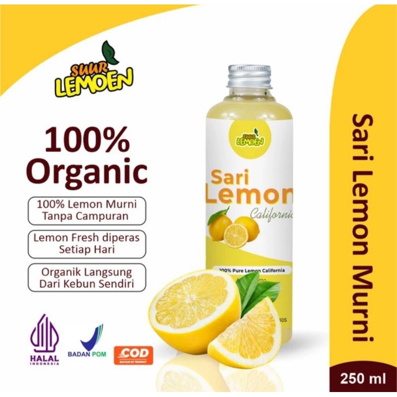 

SARI LEMON 250 ML CALIFORNIA MURNI 100% SUUR LEMOEN