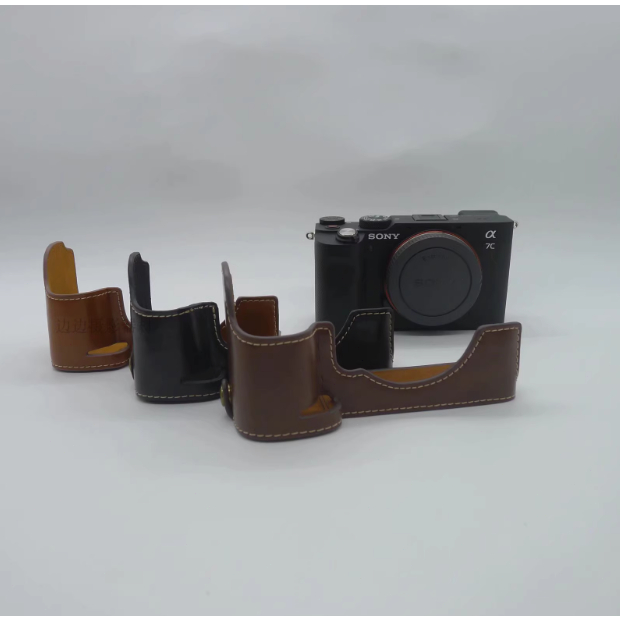 Leather Casing Kamera Case untuk Sony A7C Camera