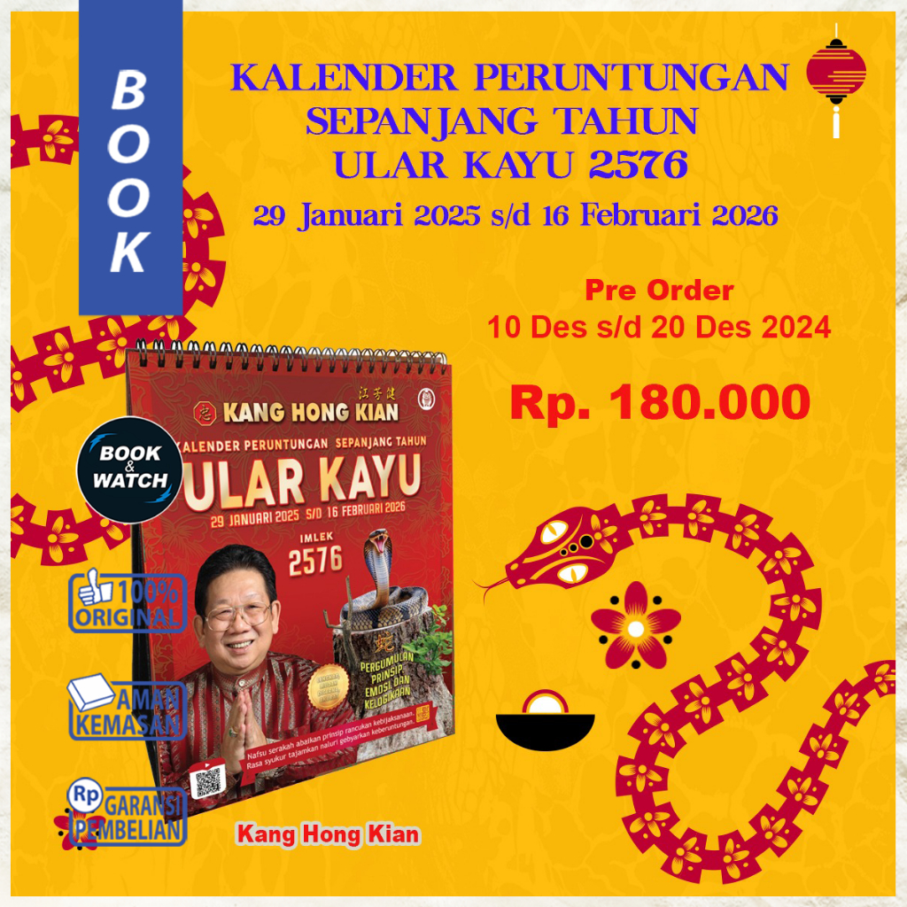 

Ready Stock - Kalender Ular Kayu 2025 Imlek 2576 - Kang Hong Kian - Original