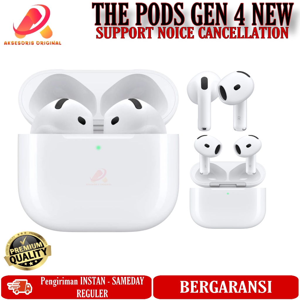 ThePods 4 Bluetooth Wireless With H2 Chip Wireless Charging Case Active Noise Cancellation ThePods G