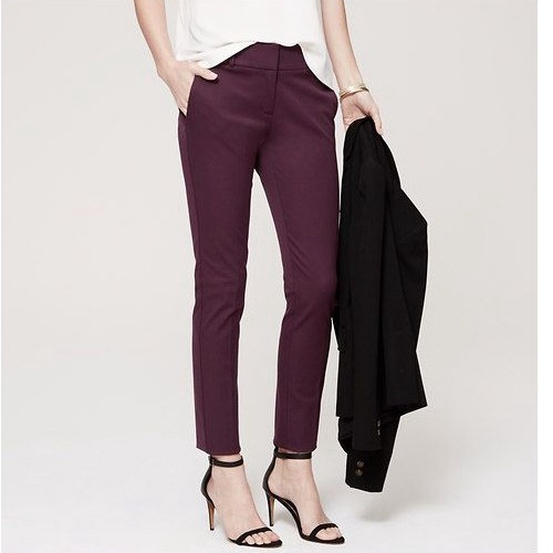 [shp] LOFT 35 Marisa Skinny Pants - Grape Wine - Celana Kerja Panjang Polos Wanita Branded Original
