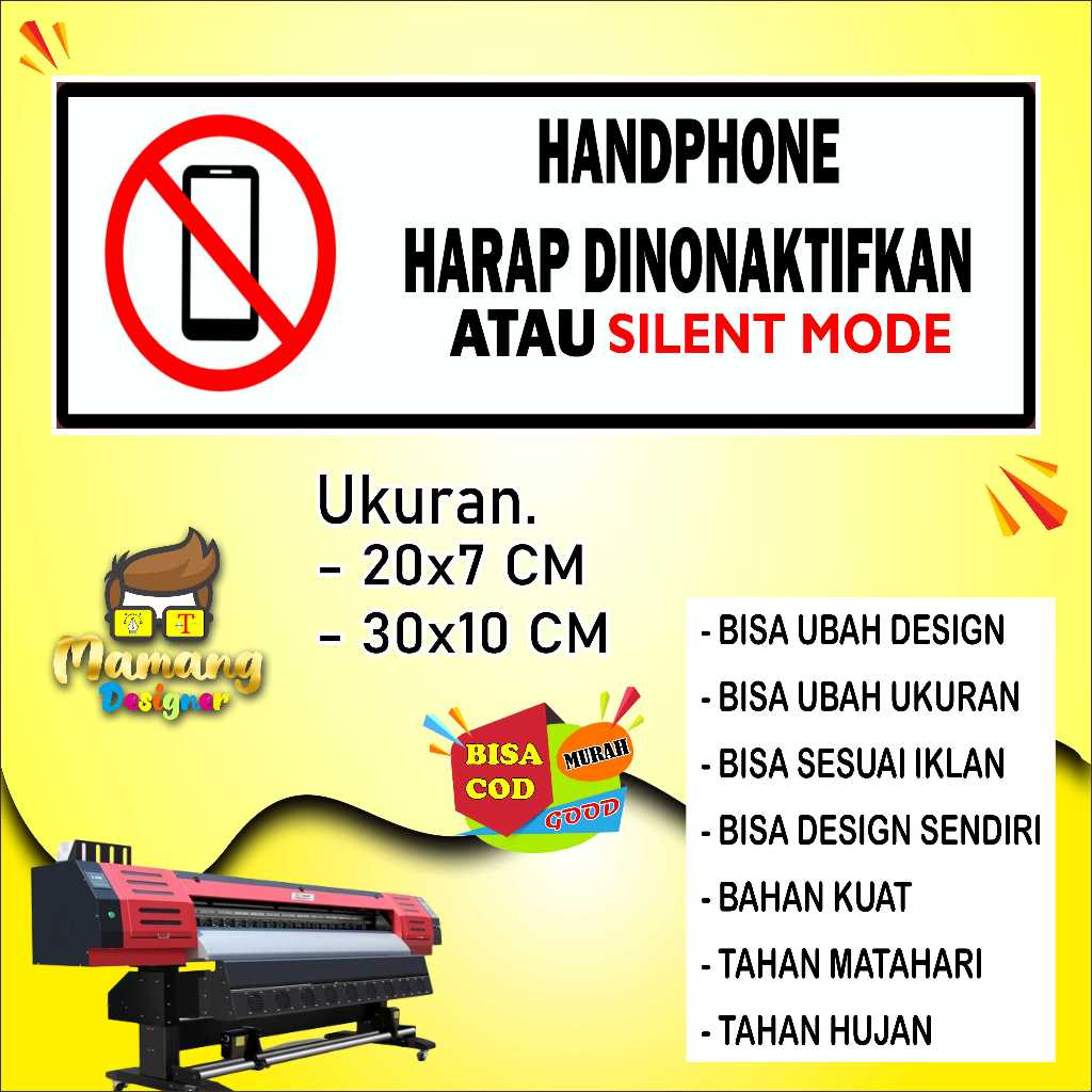 

Cetak Stiker Tulisan Matikan HP Bahan Bagus Putih