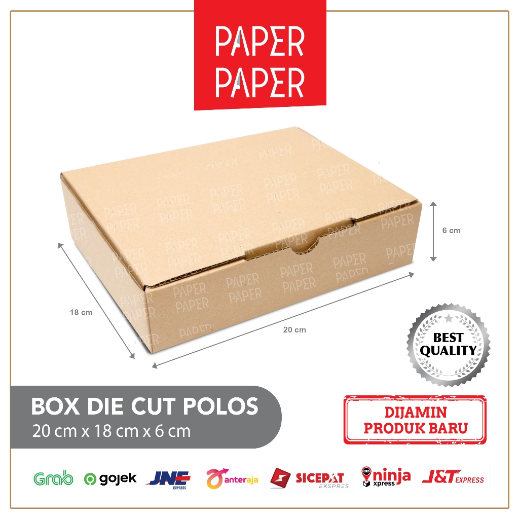 

Kardus Box Karton Die Cut 20X18X6 Polos - Baru - Murah