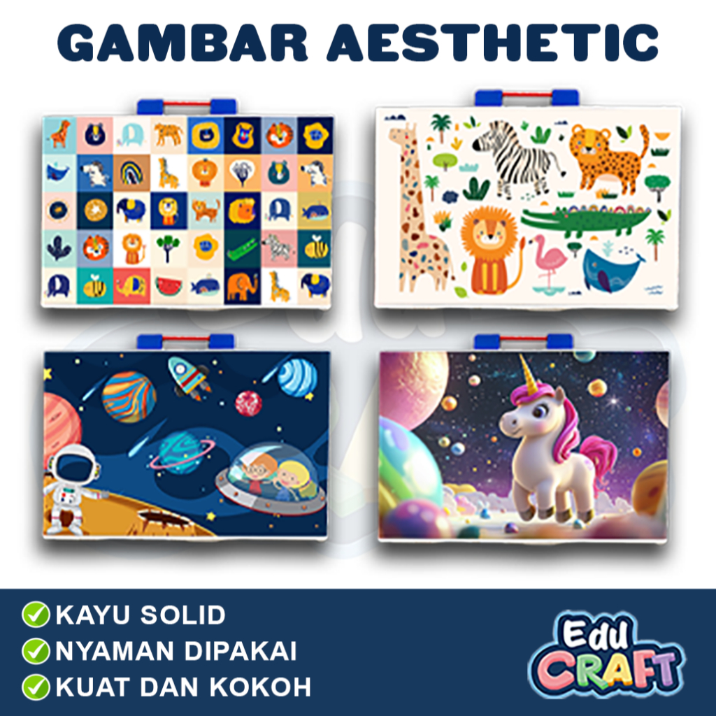 

CKS15 Meja Lipat Belajar Anak Kayu Aesthetic Karakter Lucu / Meja Custom Anak / Portable Serbaguna