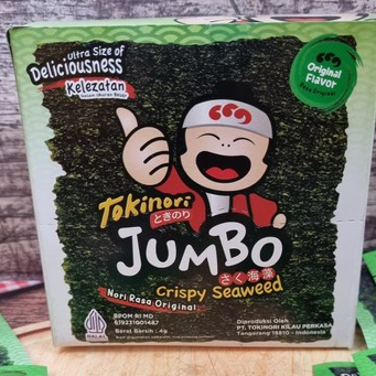 

MURAH 1 BOX KOTAK ISI 12 PICIS TOKINORI JUMBO CRISPY SEAWEED ORIGINAL 4 GRAM