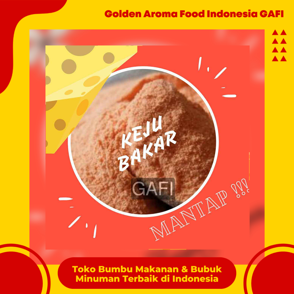 

GAFI Foob Bumbu Tabur Rasa Keju Bakar 1 Kg Lezat Halal, Grilled Cheese Flavor Seasoning Powder 1Kg