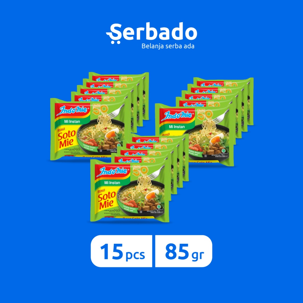 

Indomie Kuah Soto Mie 69gr (Isi 15 pcs)