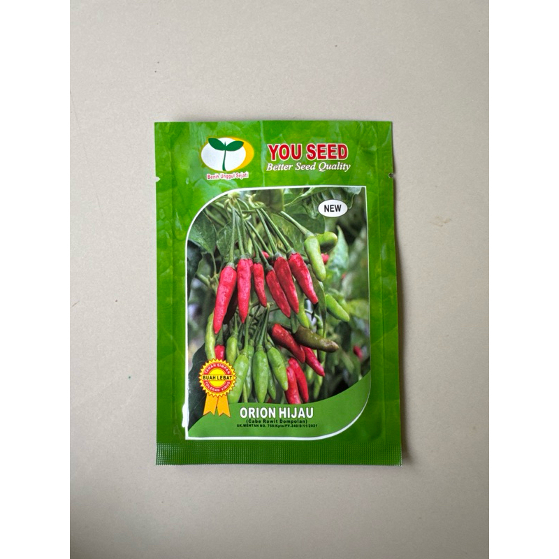 Benih cabe rawit hijau Orion Hijau Kemasan 10gram