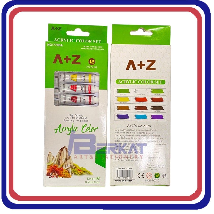 

Acrylic Colour A + Z Set 12 Warna 6ml