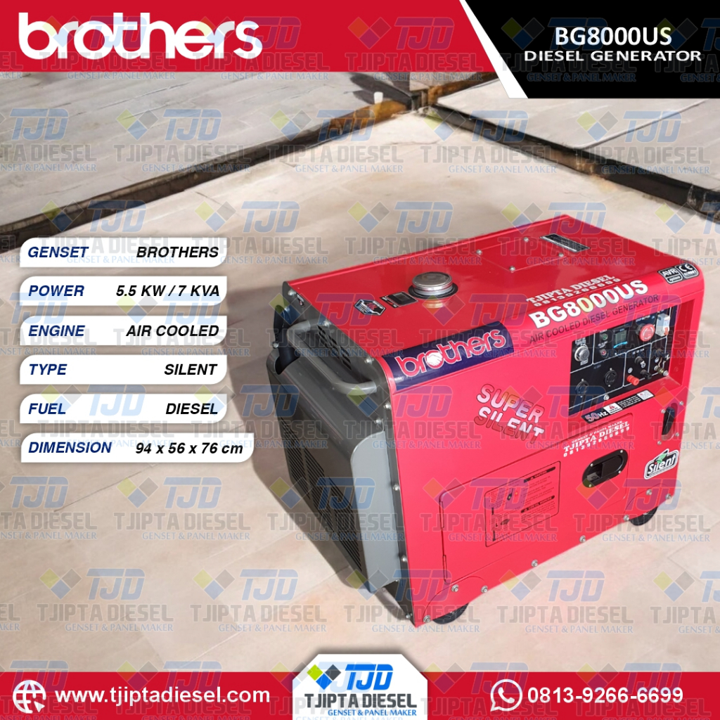 DIESEL GENERATOR GENSET SOLAR BROTHERS BG8000US - 5000 Watt