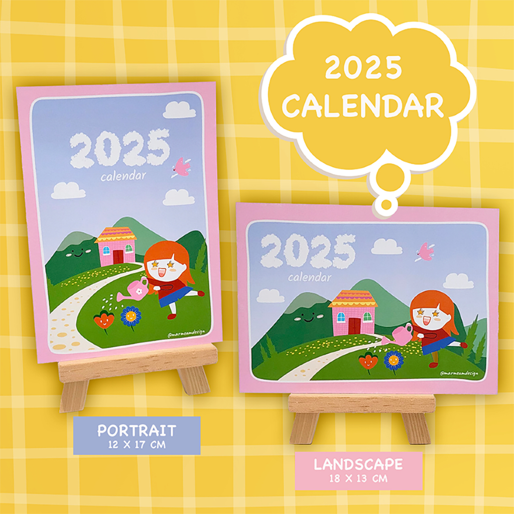

KALENDER 2025 PREMIUM AESTHETIC ORIGINAL DESIGN | Full Color Illustration, with Easel