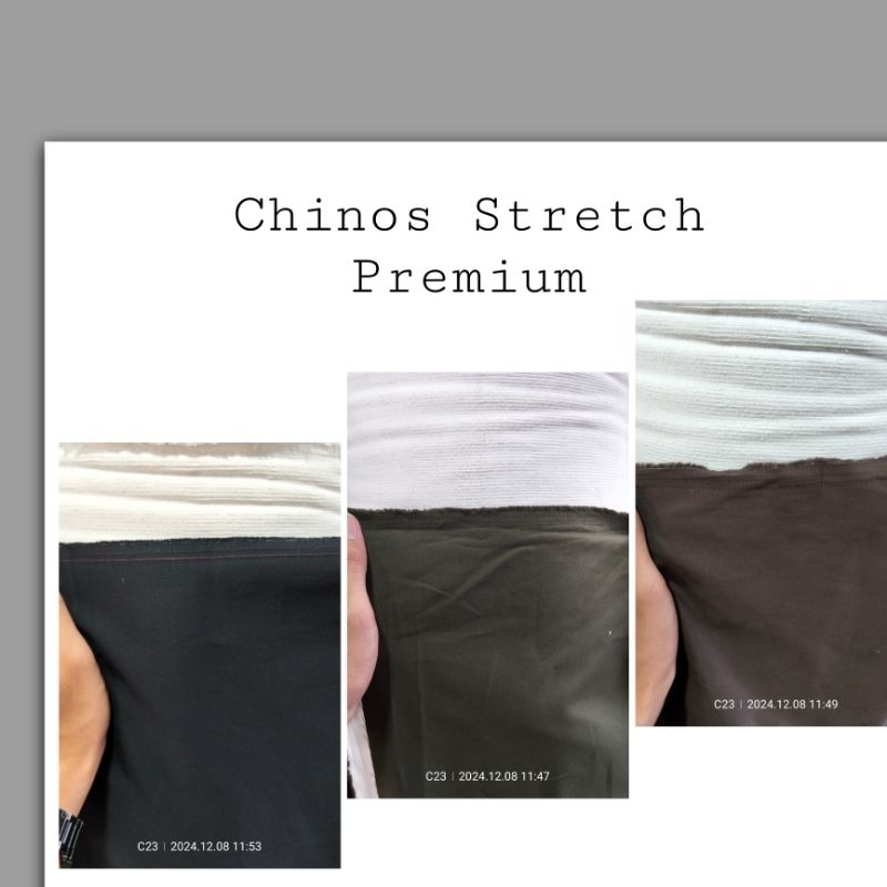 Kain Chino Stretch Premium - Harga/0,5 m - Kain Chinos Stretch - Bahan Twill Premium Tebal - Bahan C
