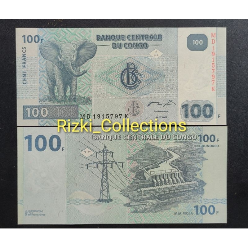 uang asing CONGO 100 FRANCS