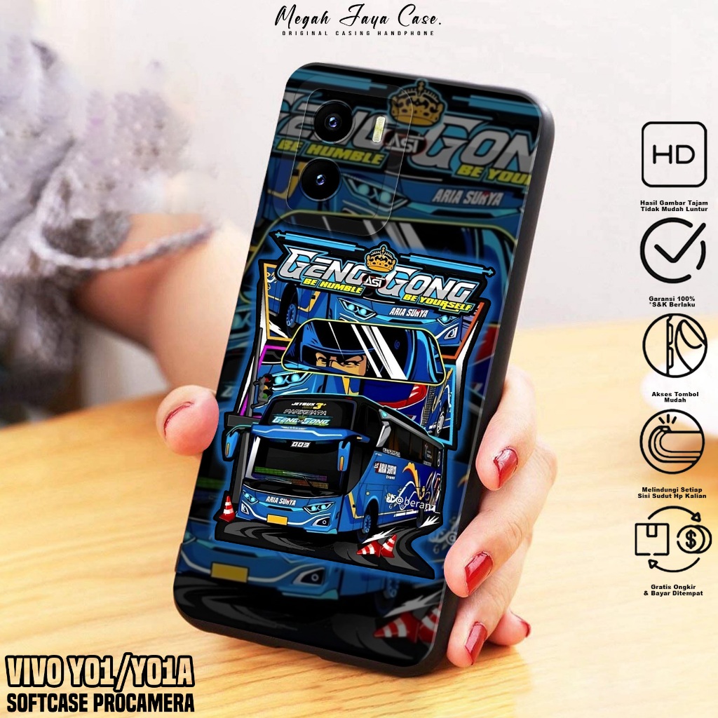 Softcase VIVO Y01 / Y01A - Case Hp VIVO Y01A / Y016 Motif BUS TELOLET - Casing Hp VIVO Y01 -  Siliko