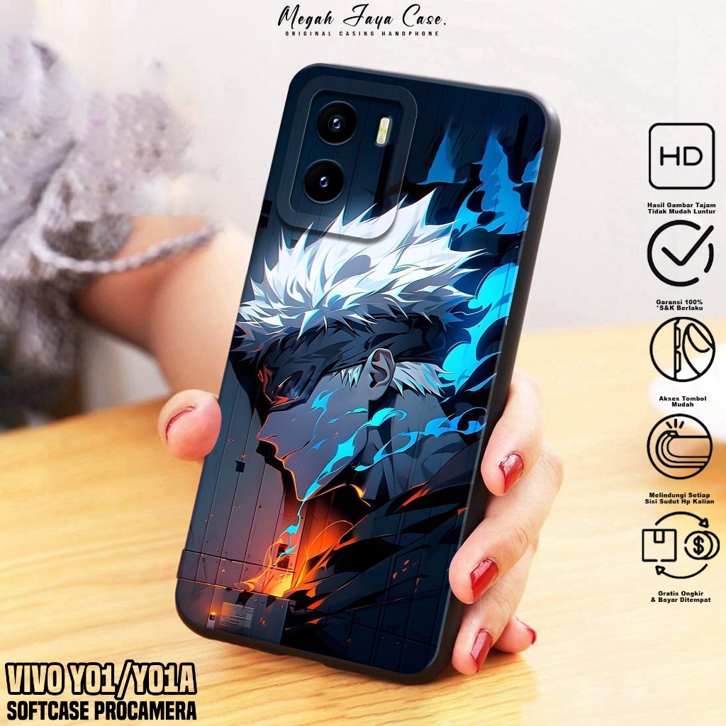 Softcase VIVO Y01 / Y01A - Case Hp VIVO Y01A / Y016 Motif Gojo Satoru - Casing Hp VIVO Y01 -  Siliko