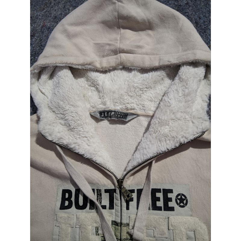 Jeep Free Hoodie cream Zipper sherpa