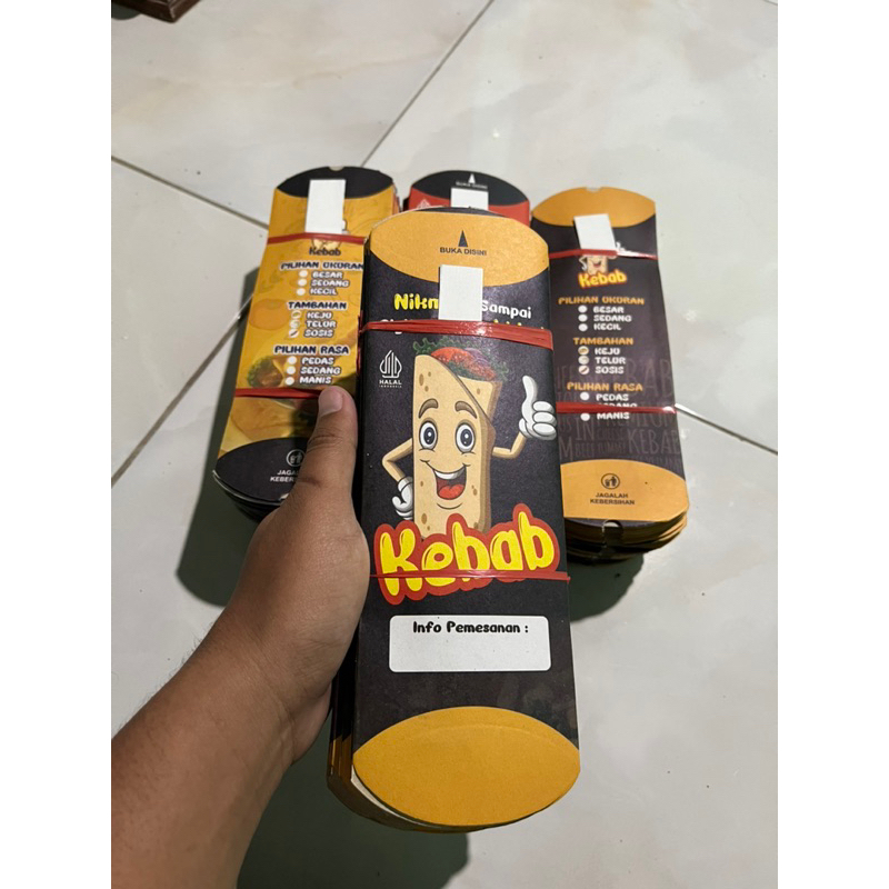 

100 pcs kertas kebab/kemasan kebab/wadah kardus kebab