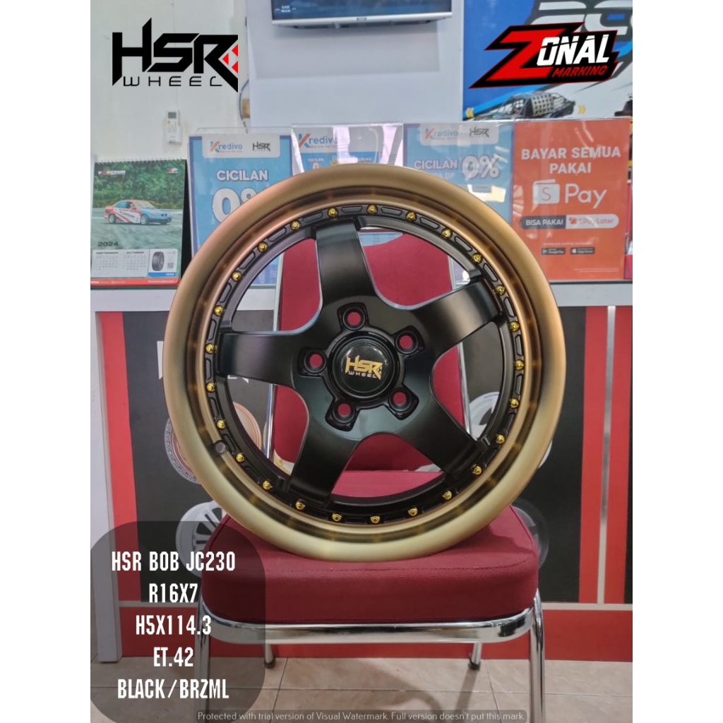 VELG RACING HSR BOB RING 16 LUBANG 5 UNTUK INNOVA ERTIGA XL7 RUSH TERIOS