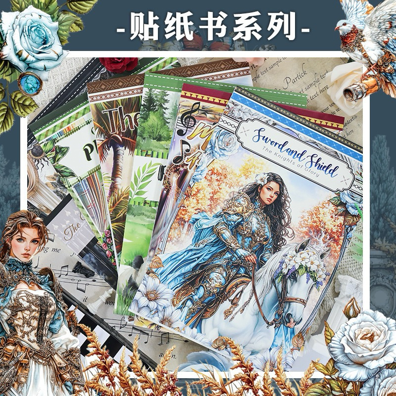 

(5AD) sticker book wanita girl watercolor deco decor journaling 8