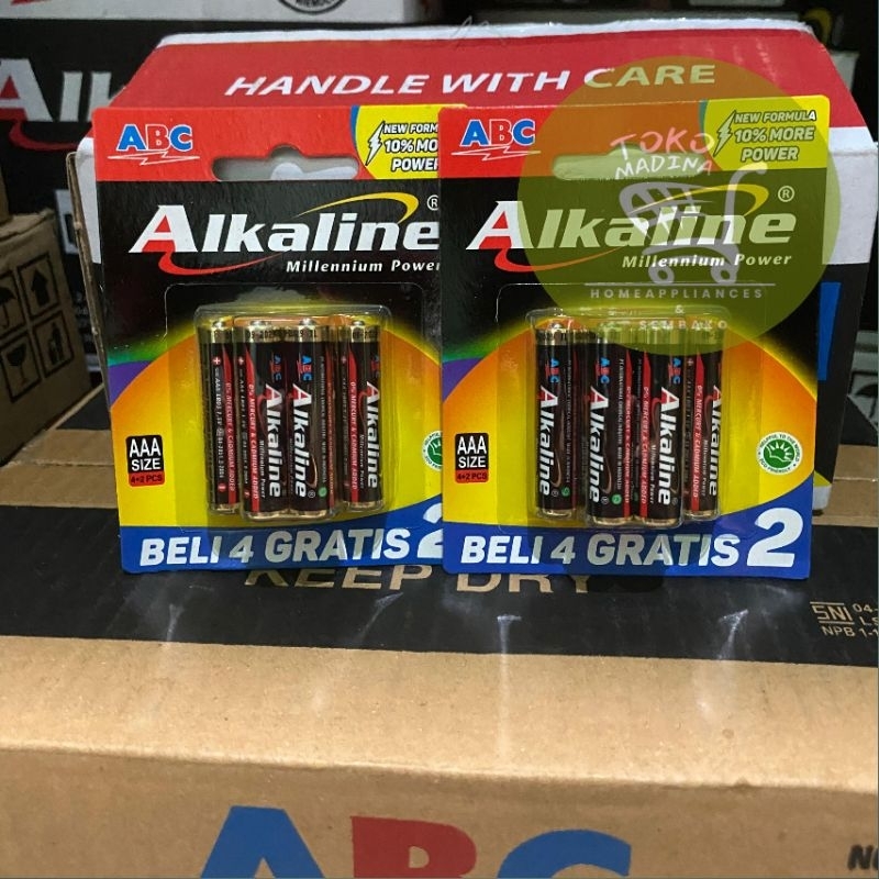 Baterai ABC Alkaline LR03 4B+2 | Baterai AAA Alkaline A3 isi 6 | Baterai ABC AAA Alkaline isi 6