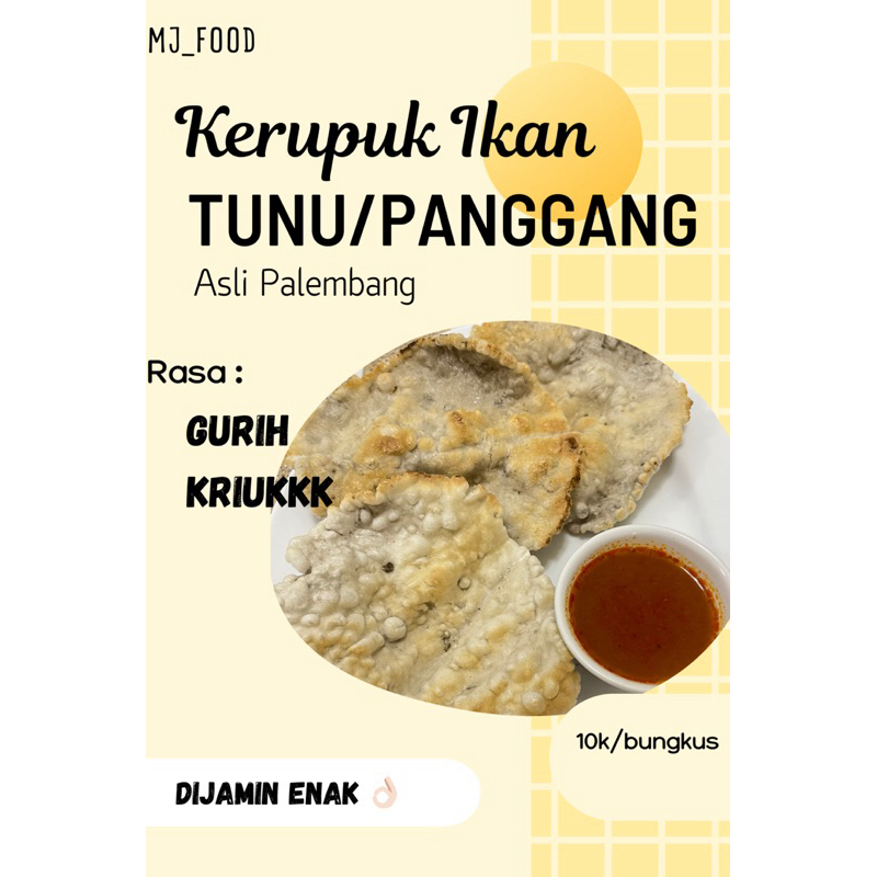 

MJ_Food Kerupuk Ikan Tunu/Panggang ukuran besar (7pcs) Asli Palembang Gurih KriuKKK