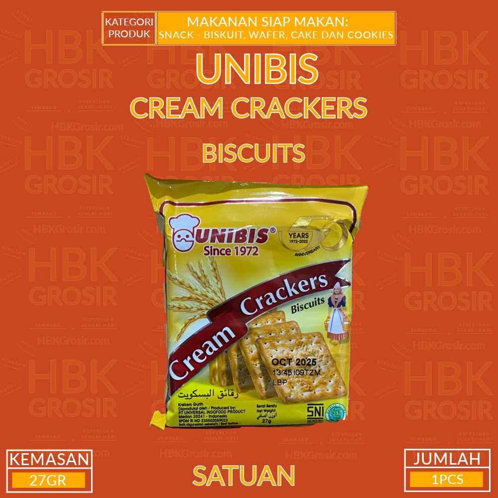 

Unibis Cream Crackers Biscuits 27GR - SASET [HBK GROSIR - Hemat Beragam Komplit]