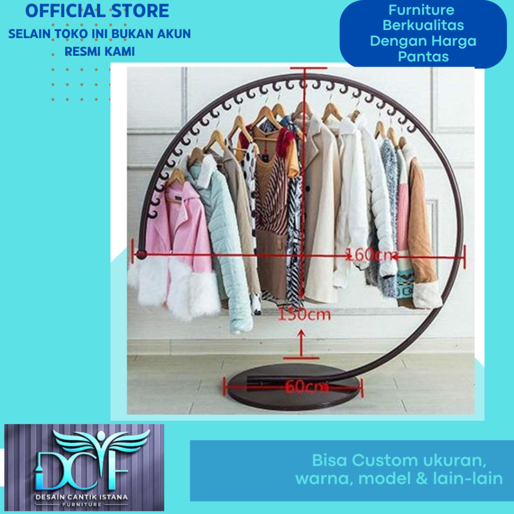 Clothing Display Rak Toko Pakaian Model Lingkaran