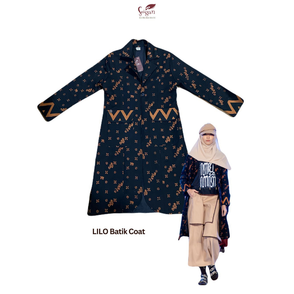 LILO Coat Jas Hitam Batik Asli Eksklusif Untuk Wanita by SOGAN BATIK